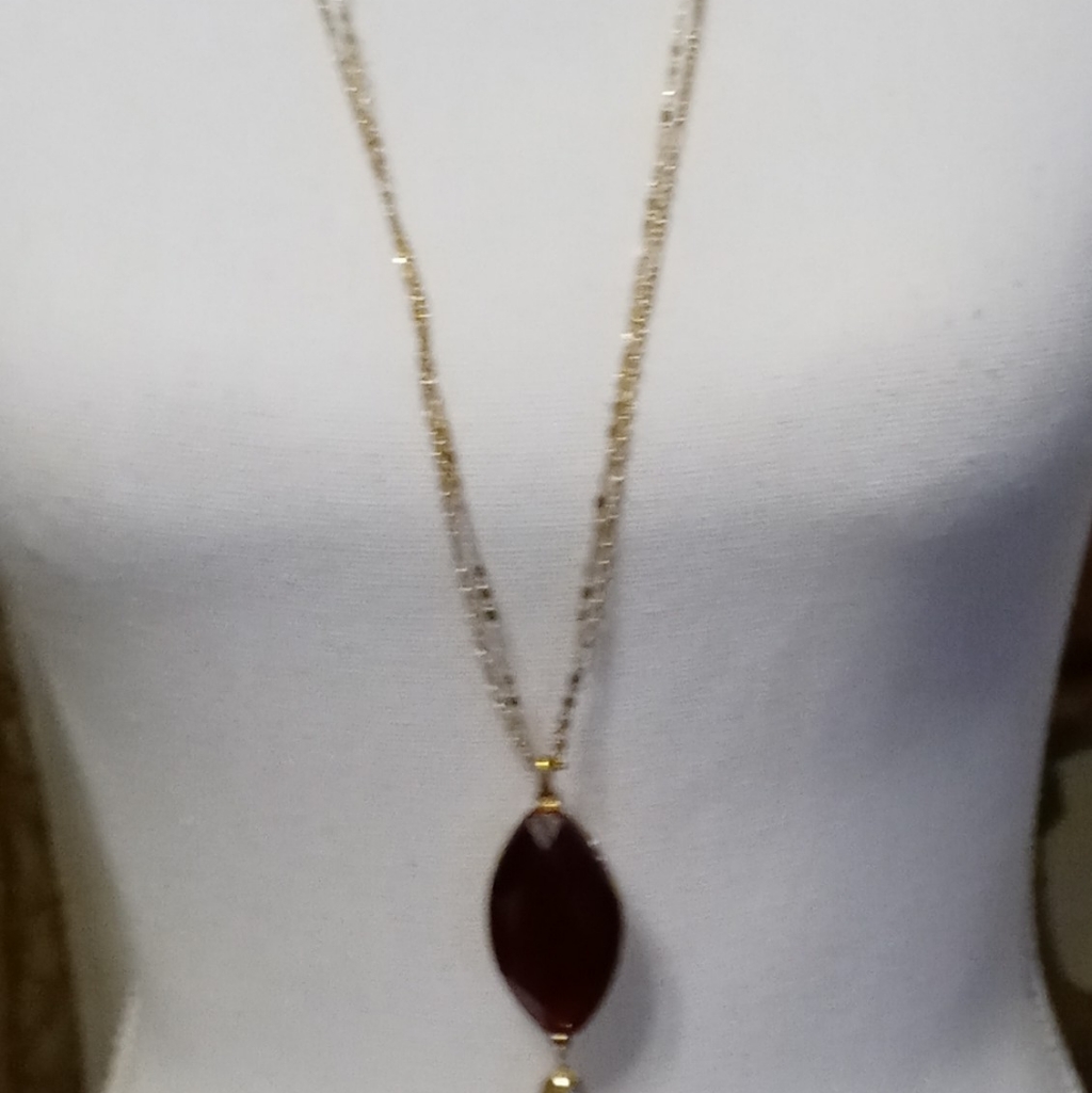 Red Pendant Long Necklace